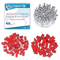 Vista 70 de CQRobot JST EL 4.5 mm de paso 2 pines conector electrónico IC macho, enchufes hembra carcasa y kit de terminales de crimpado en T macho/hembra. 50