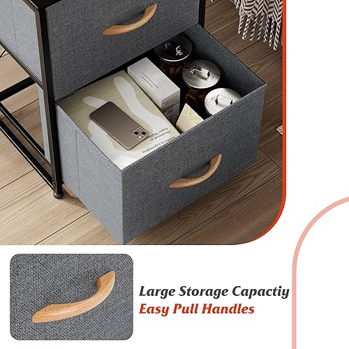 Miniatura 5 de Nicehill Mesita de noche para dormitorio con cajones, cómoda pequeña, muebles de noche, mesa auxiliar con cajones de almacenamiento para dormitorio,