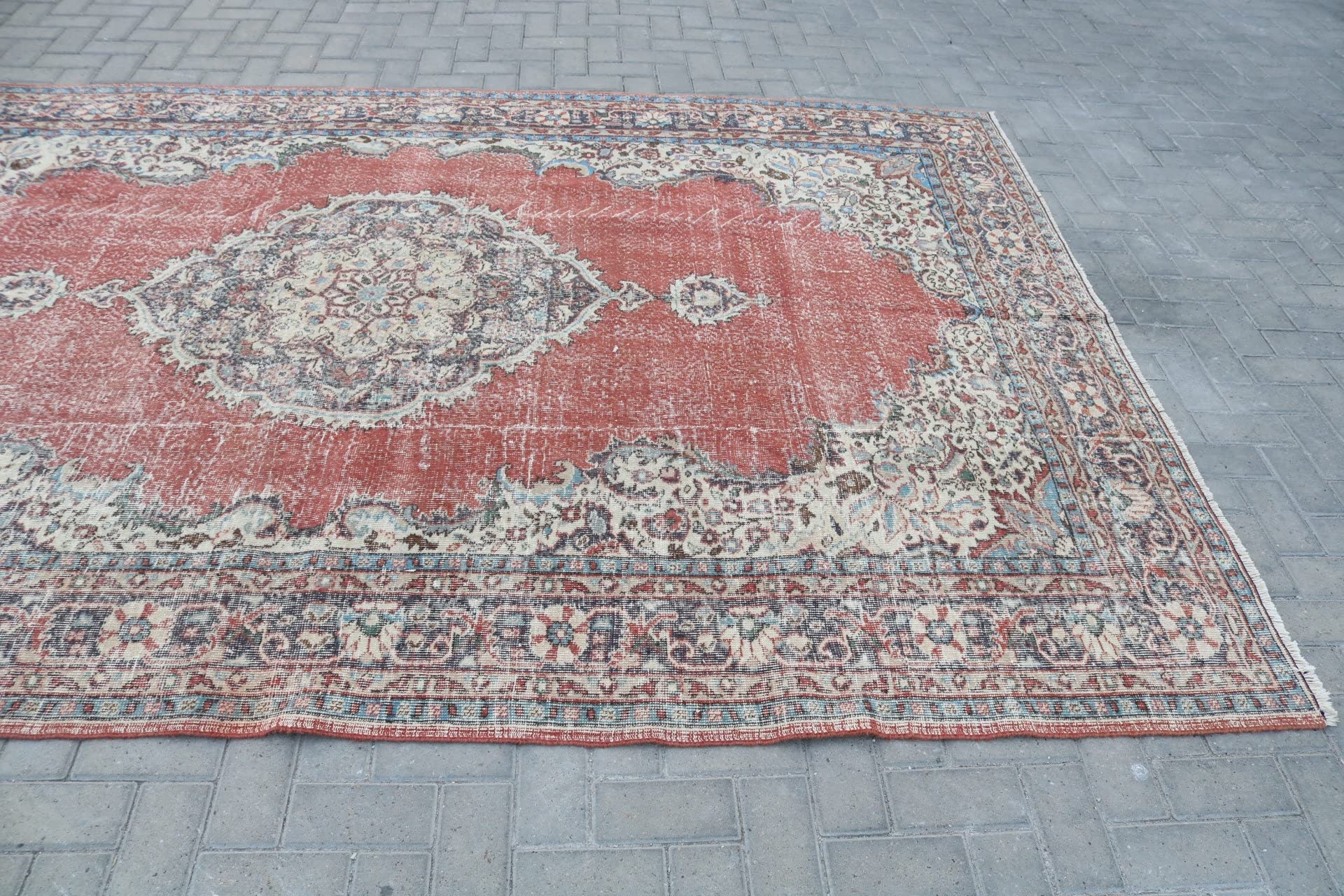 Amazon | ヴィンテージラグ トルコラグ 特大カーペット 室内装飾ラグ