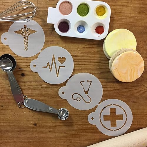 Miniatura 2 de Medical Symbols - Juego de plantillas de galletas C992 de Designer Stencils Beigesemitransparentes, 2.5 x 2.5 pulgadas