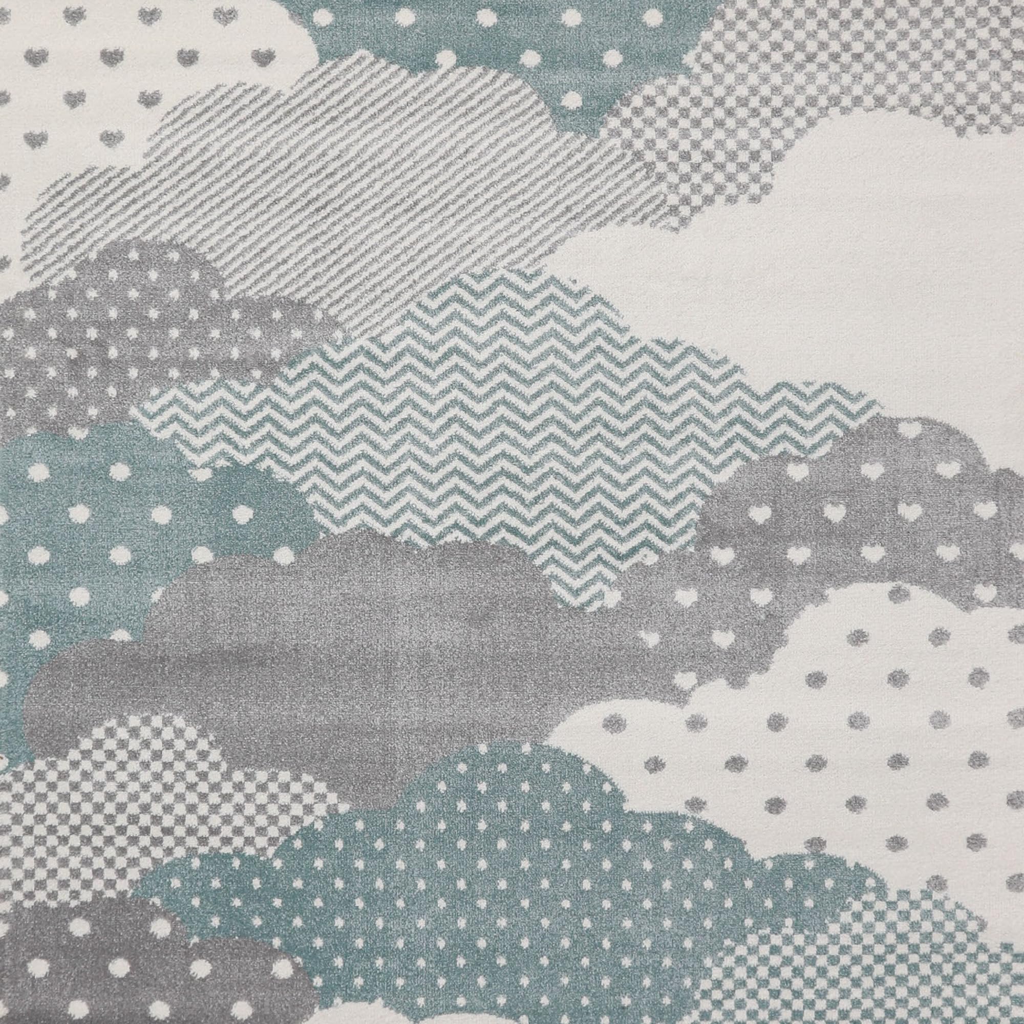Carpettex Tapis pour Enfants avec Design de Nuages pour la Chambre d'enfant, Tapis pour Enfants, Couleur: Bleu, Taille: 120 cm Rond