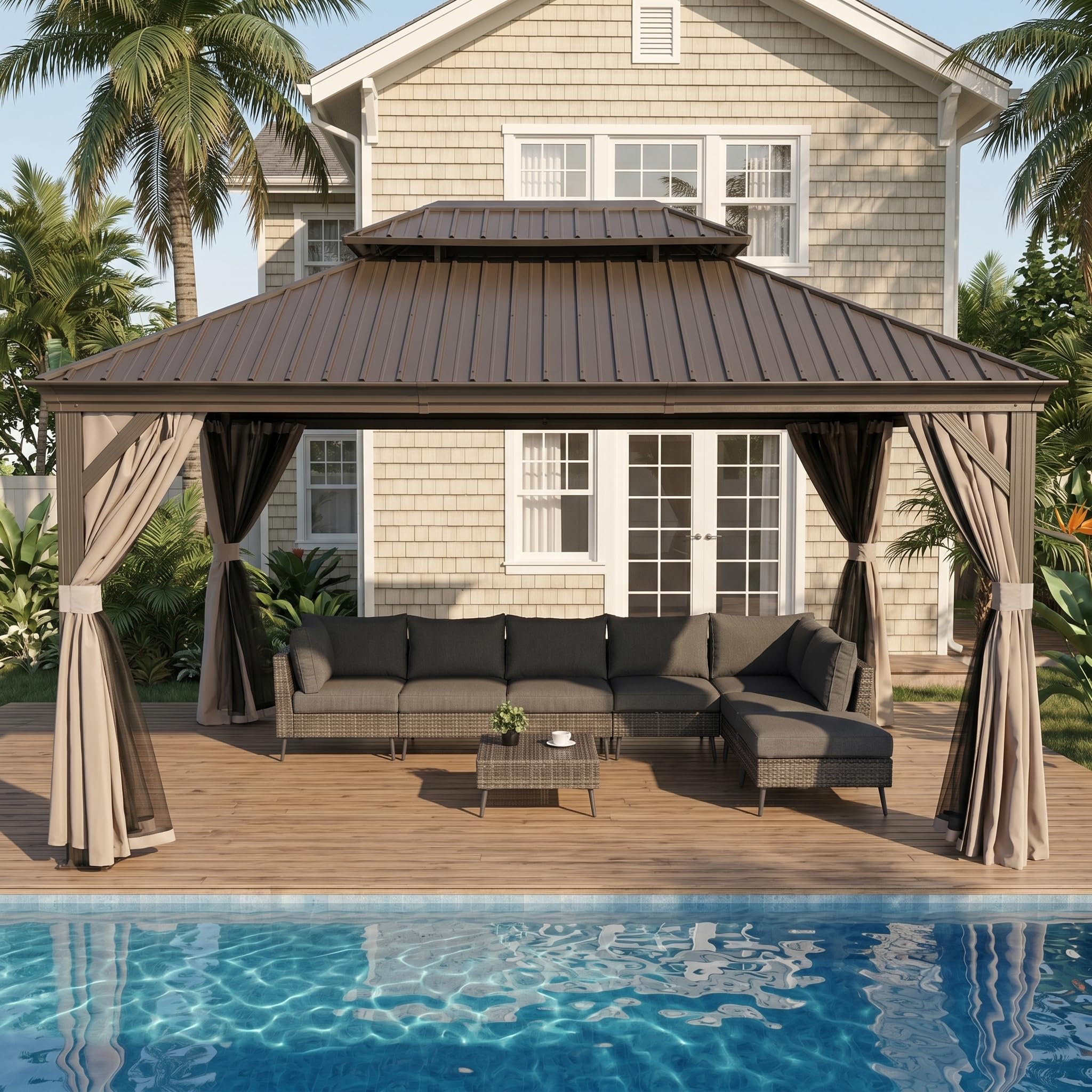 LAUSAINT HOME Outdoor Hardtop Gazebo