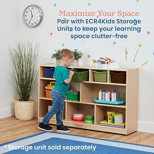 Miniatura 5 de ECR4Kids Cubo de almacenamiento frontal con cucharada, organización multiusos, tono terrícola, 5 piezas