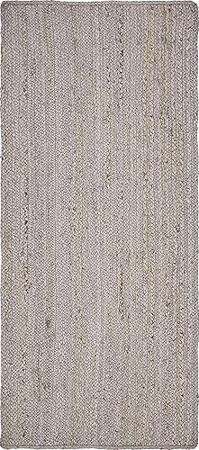 Miniatura 9 de Unique Loom Alfombra trenzada de la colección de yute - Dhaka (2 pies 7 pulgadas x 6 pies 1 pulgada, color gris)