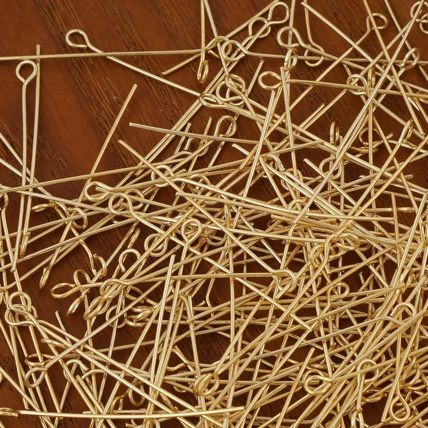 100Pieces 14k Gold Filled Eye Pins, Brass Eye Pin, Eye Pin for Jewelry Making (0.5 * 16mm (24 Gauge))