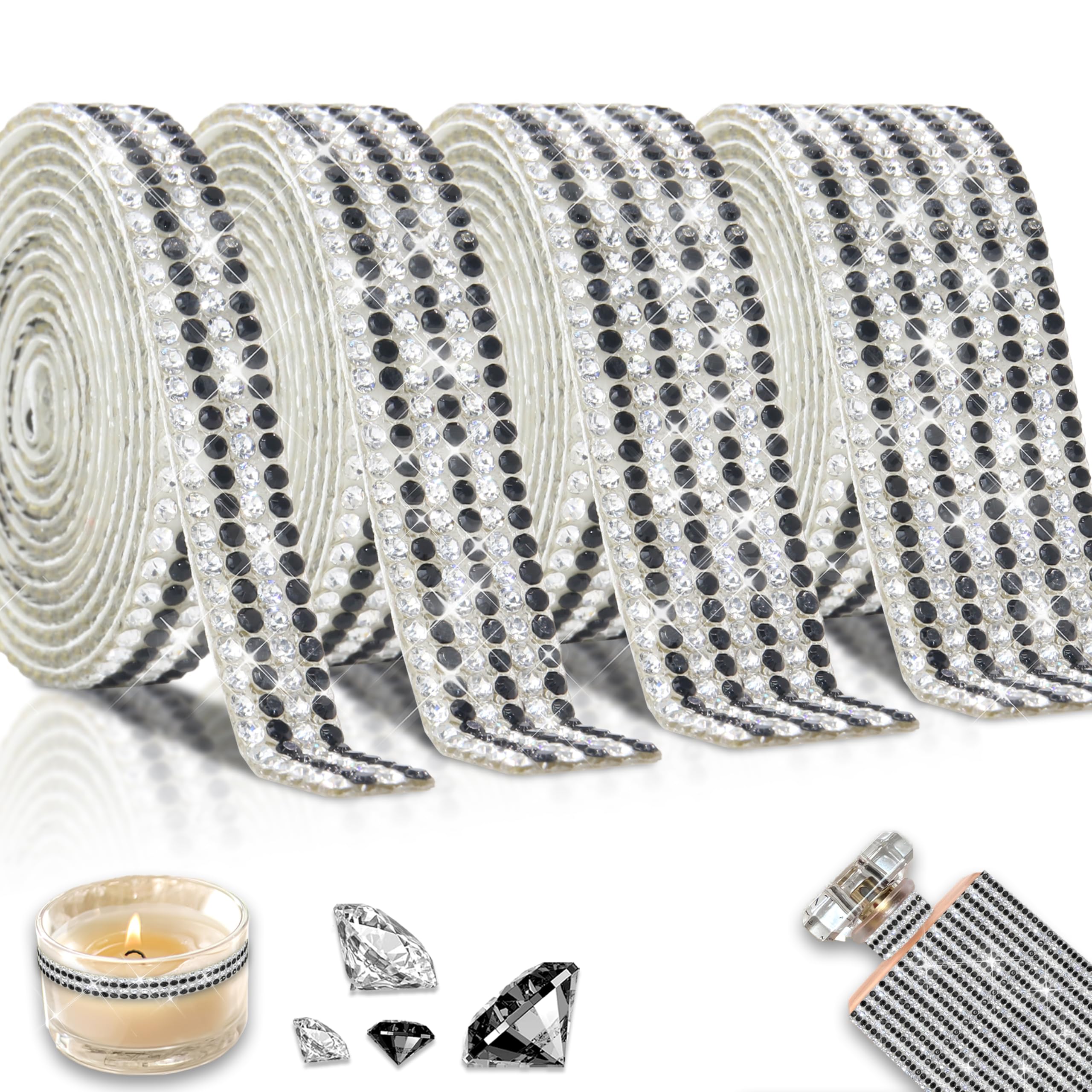 Ruban autocollant en strass de 2 mm d'une brillance intense pour customisation haut de gamme