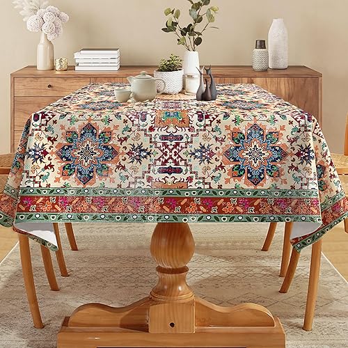 Miniatura 2 de Hexagram Mantel de Acción de Gracias, tela de damasco, tela jacquard, mantel redondo de Acción de Gracias de 70 pulgadas, decoración de mesa de