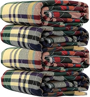 4 Pack Washable Bed Pads/Reusable Incontinence Underpads 34 x 36 - Warm Plaid Print - Ideal for Children and Adults Wholesale Incontinence Protection/Cloth Chucks Bed Pads Washable