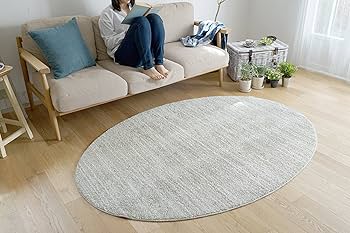 スミノエ ナイロンラグ リュストル 楕円形 140×200/防ダニ・防炎　高品質 スミノエ ラグ リュストル 楕円形 140×200cm 防炎 防ダニ 床暖房