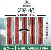 Vista 29 de Artisans Bazaar Poncho tradicional mexicano de Baja para hombres y mujeres, auténtico sarape de Gaban, manta de vaquero Pancho Jorongo rojo - rosa