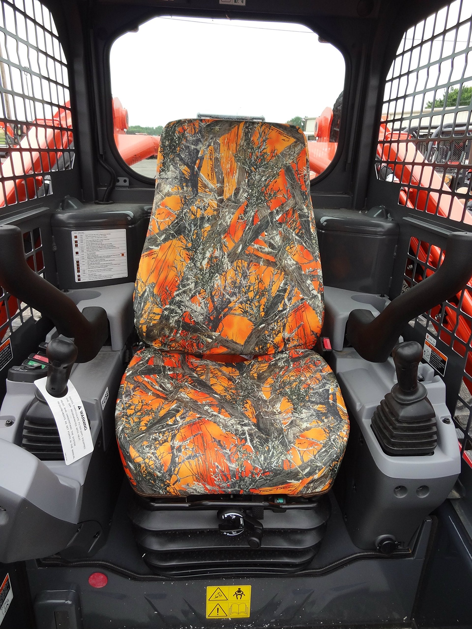 Durafit Seat Covers, KU24 MC2 Orange KUBOTA Models SVL 75-95.2 KUBOTA Skid Loader, KX0400, U48-5 Excavator in Orange Camo Endura