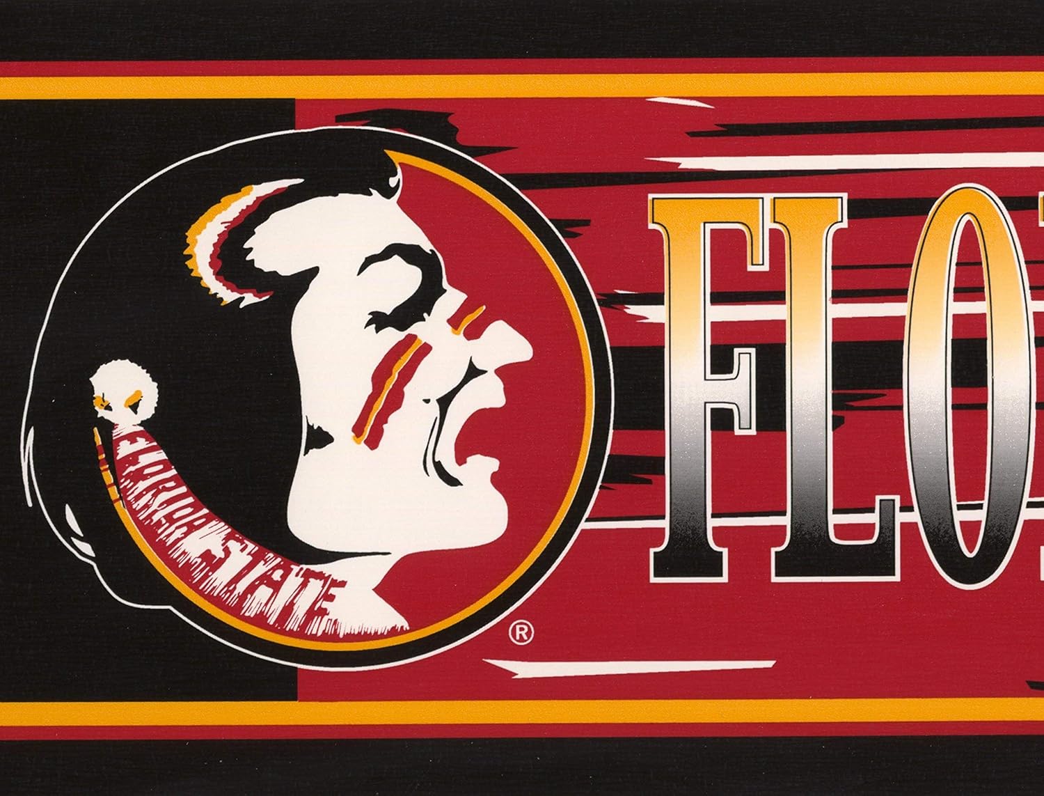 Florida State Fan Sports Wallpaper Border Retro Design, Roll 15' x 7''