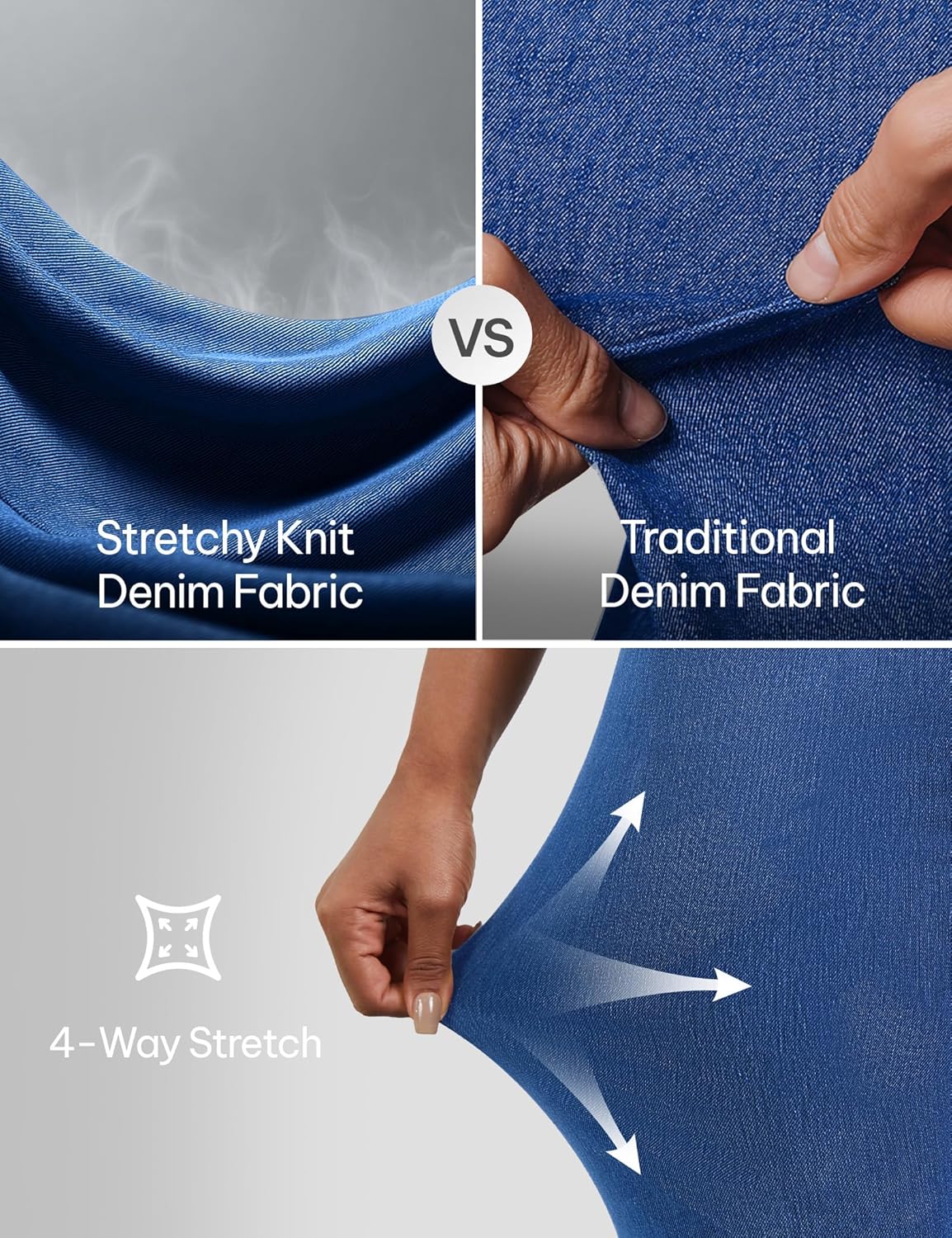 AVAMO Sweatpant Jeans Women Wide Leg Jeans Stretchy Pull on Elastic High Waisted Straight Leg Baggy Denim Pants - Image 5