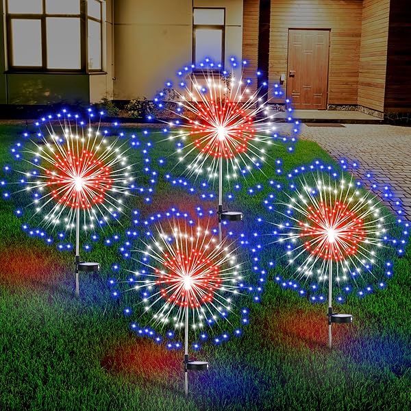 Vibrant Solar-Powered Firework Garden Lights
