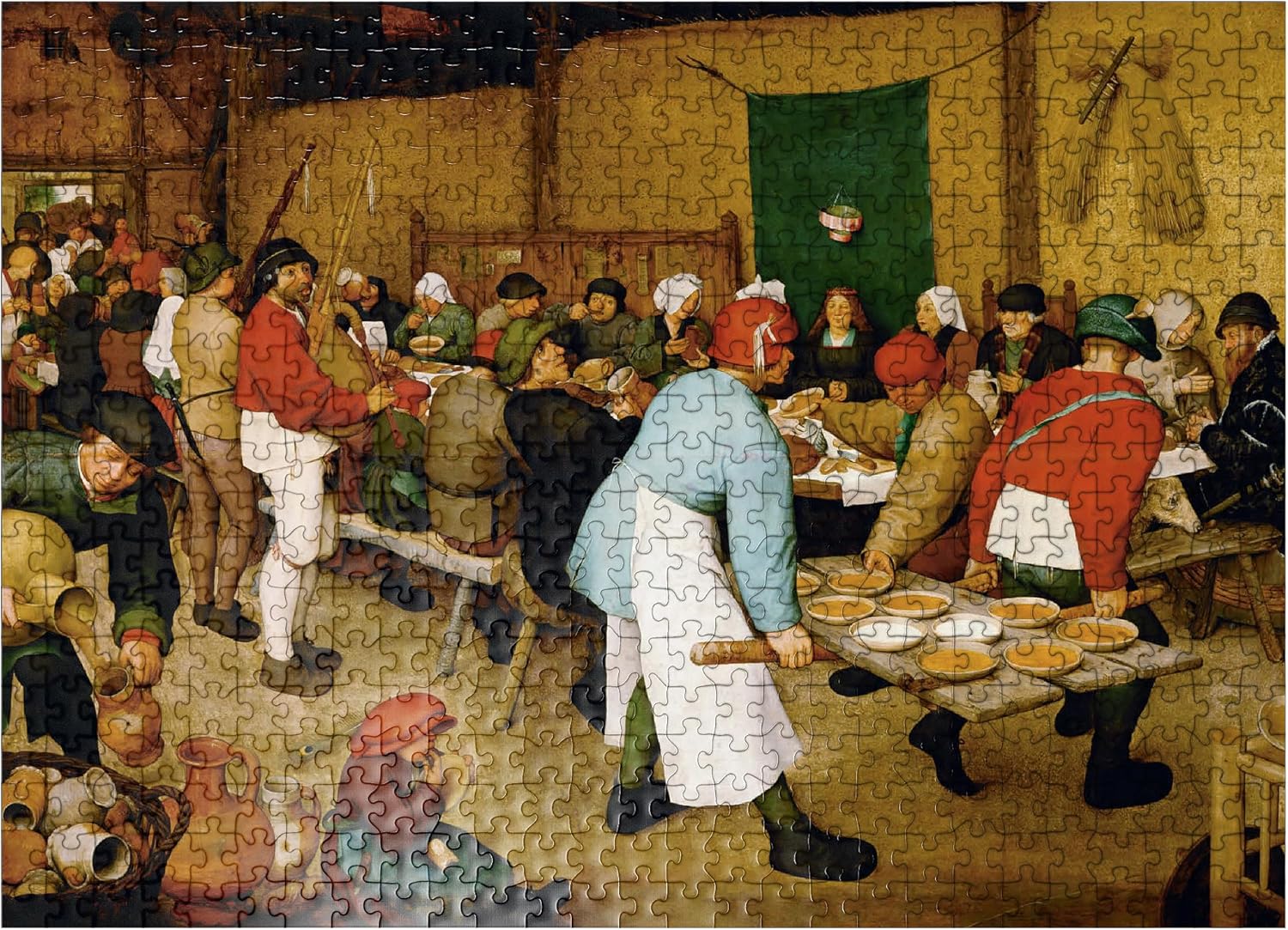 MyPuzzle Peasant Wedding 1568 By Pieter Bruegel The Elder - Premium 500 Piece Jigsaw Puzzle for Adults