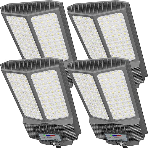 Miniatura 12 de Luz de calle solar loyoele de 8000 W para exteriores, resistente al agua, luz de calle LED solar al aire libre de 120,000 lúmenes 7000 K