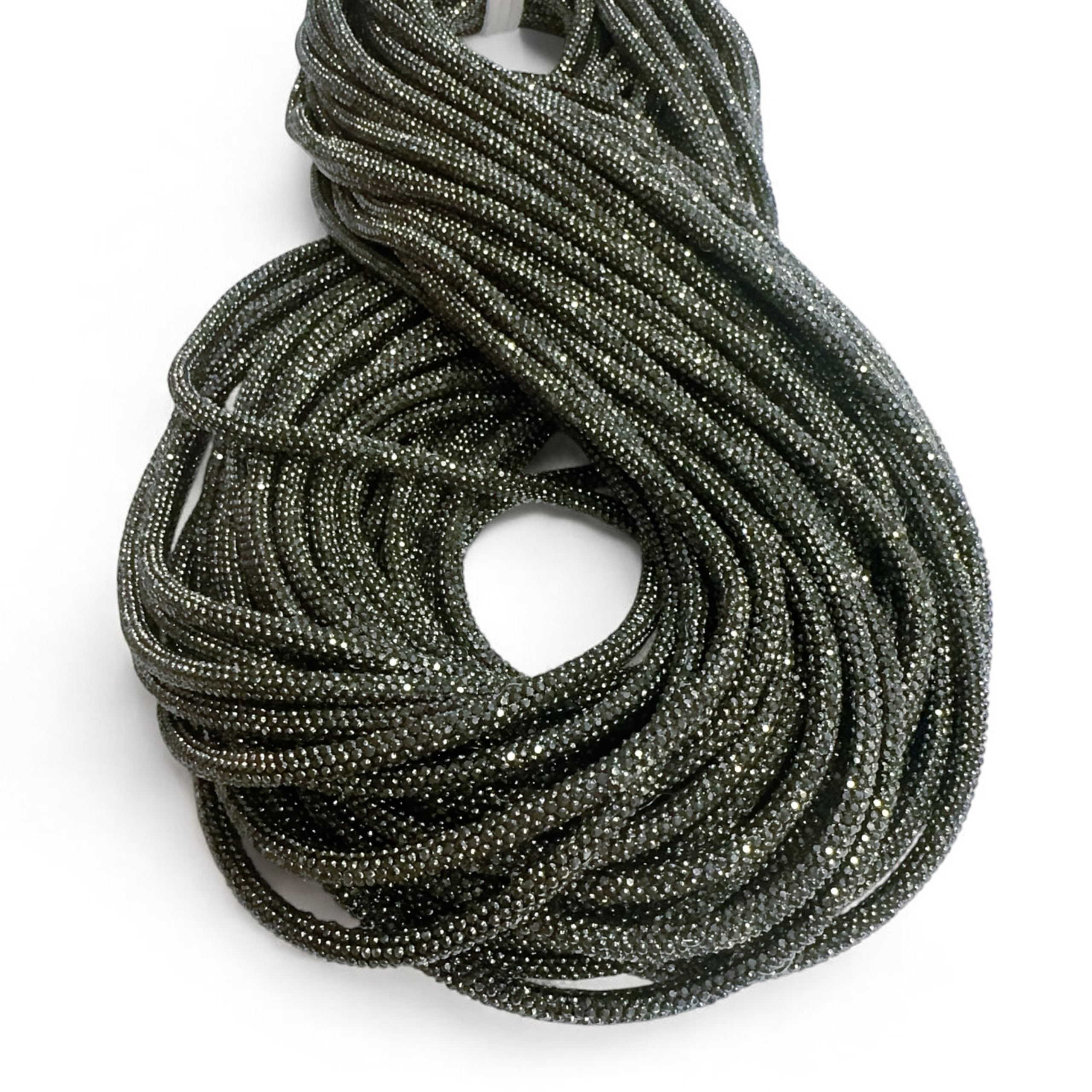 Cordón de pedrería hematita de 6 mm x 30 m para creación de bolsos y accesorios