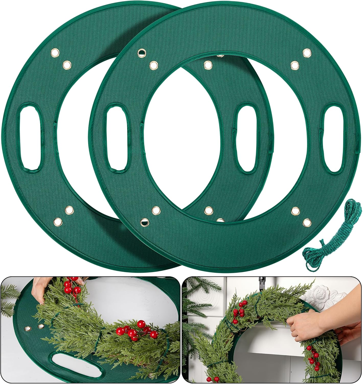 2 Pcs Christmas Wreath Pads Polyester Cloth Wreath Door
