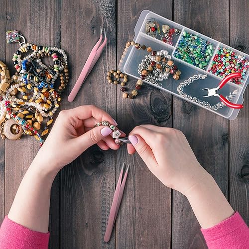 Miniatura 7 de Kit de herramientas de cuchara de resina de 11 piezas, 9 cucharas de aguja agitadora y 2 pinzas para purpurina y resina de silicona, fabricación de