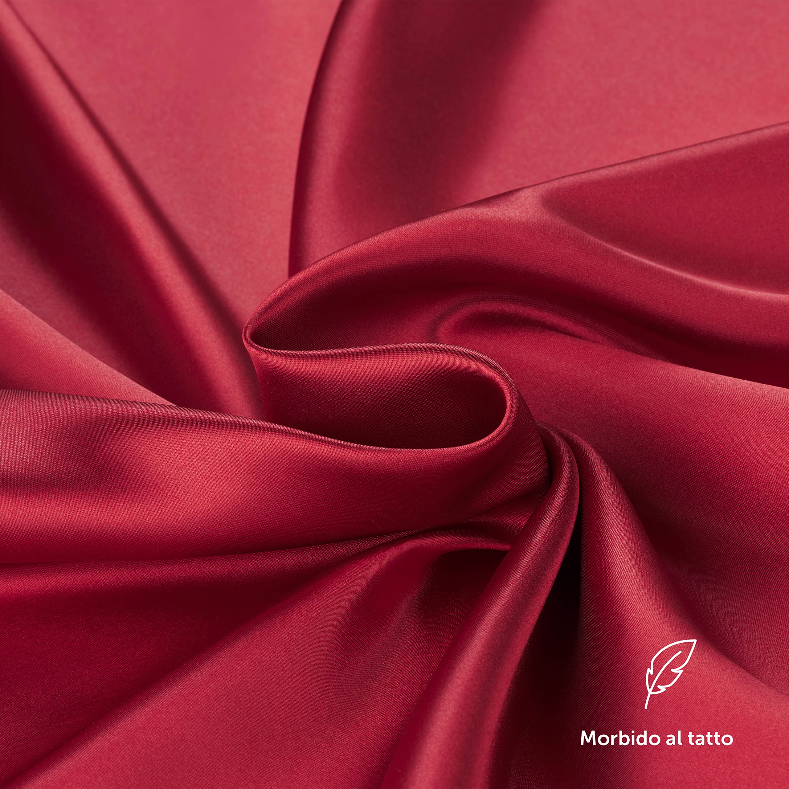 Blumtal Set di 2 federe Seta - Federa Cuscino 50x70 in Raso - Protezione Capelli e Pelli Delicate, Morbidi e Antistatiche - 2 Pezzi con Chiusura a Busta, certificati Oeko-Tex -Rosso