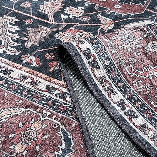 Miniatura 7 de Adiva Rugs Alfombra de área lavable a máquina de 2 pies 6 x 6 pies 6 pies 6 pies 6 pies 6 pies 6 pies 6 pulgadas con parte trasera antideslizante