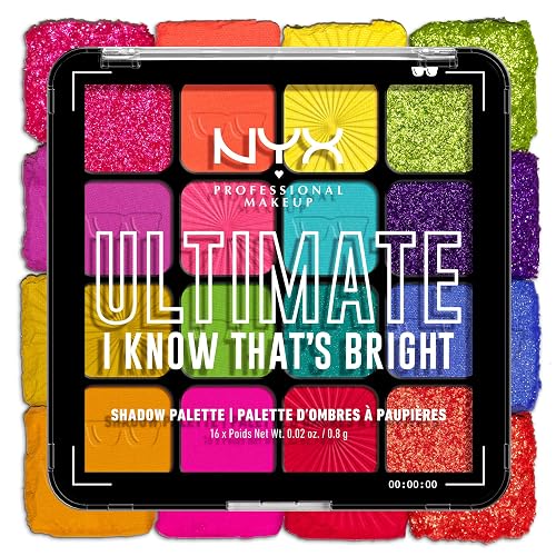 NYX Makeup eyeshadow palette - I know that's bright