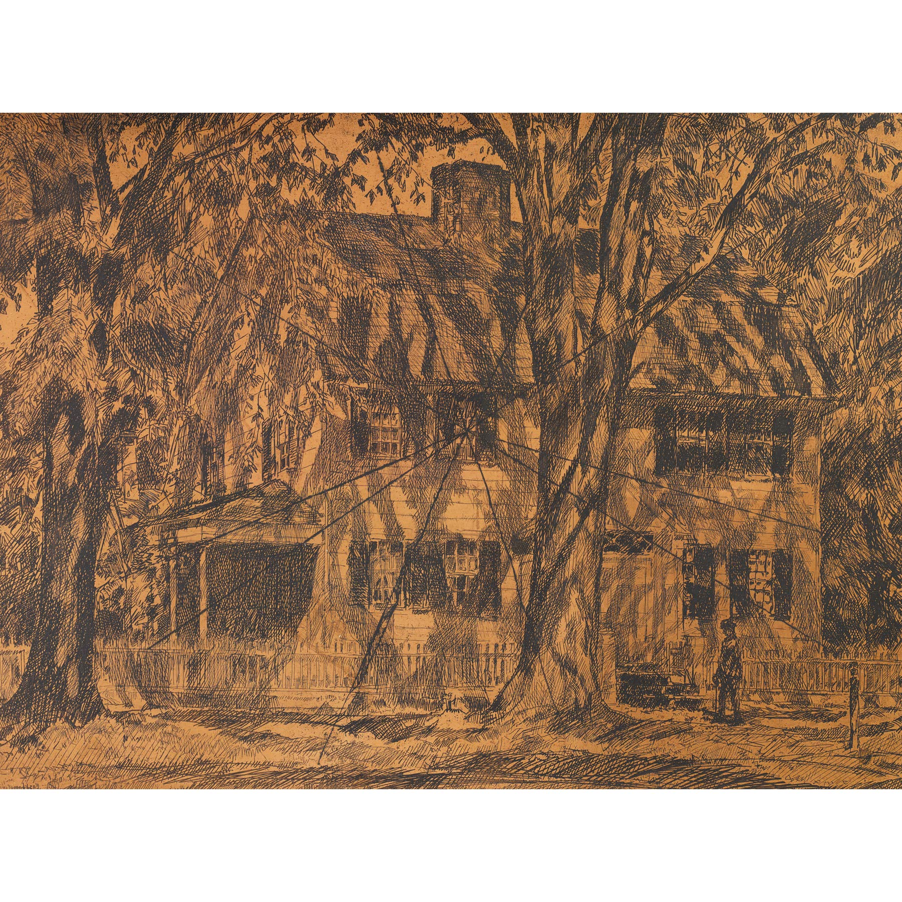 Hassam Lion Gardiner House Easthampton Long Island Large Wall Art Poster Print Thick Paper 18X24 Inch