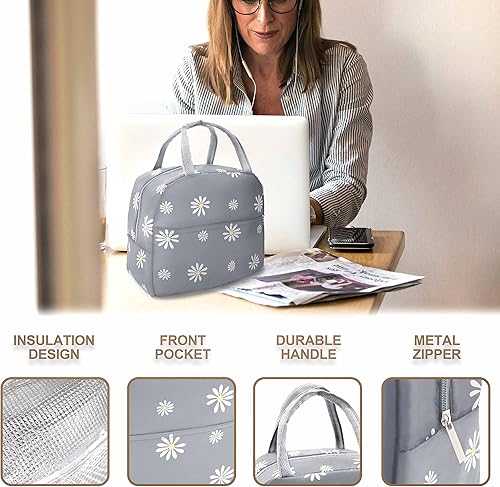 Miniatura 4 de Sonuimy Lonchera térmica para mujeres y niñas, reutilizable, bonita lonchera para adultos y hombres, a prueba de fugas, para el trabajo, oficina,