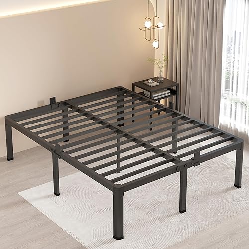 Miniatura 1 de MAF Base de cama California King de 18 pulgadas con patas de esquina redondas, tapón deslizante de colchón, no necesita somier, marcos de cama de