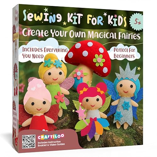CRAFTILOO Fairy Sewing Kit for Kids Ages 5-12 – Beginner