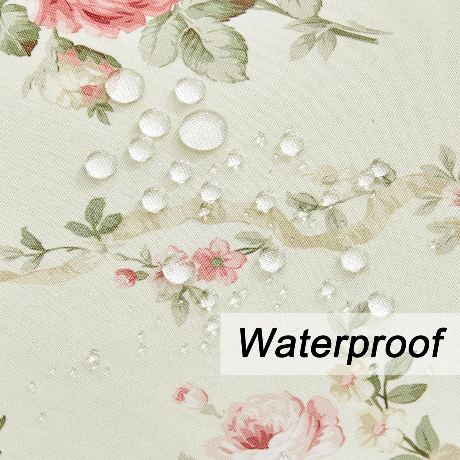 Vintage Floral Rectangle Tablecloth Shabby Chic Flower Table Cloth Spring Table Cover Waterproof for Dinner Kitchen Picnic, Pink, 60x120 Inches - Image 3