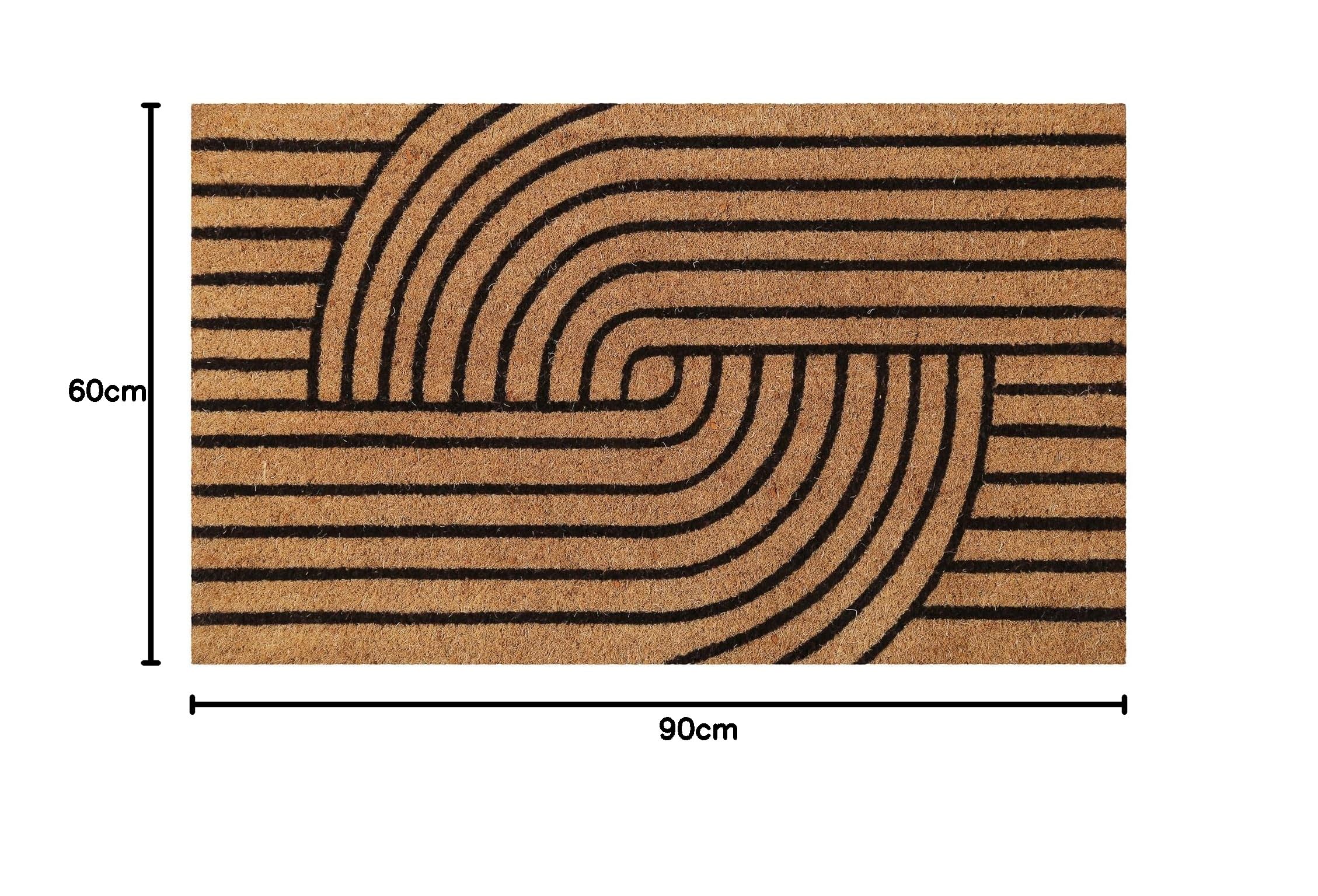 Wecon Home WECONhome Modern Mania - Felpudo de coco para cualquier entrada (60 x 90 cm, color natural), WH-51157-01