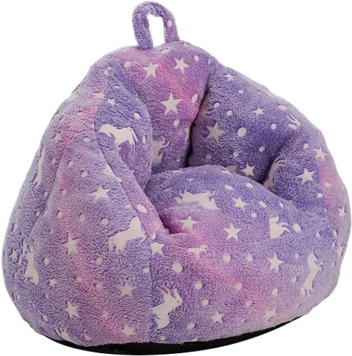 Ulax furniture Sofá para niños, mini sofá, puf para niños, ideal para niños pequeños (unicornio arcoíris)