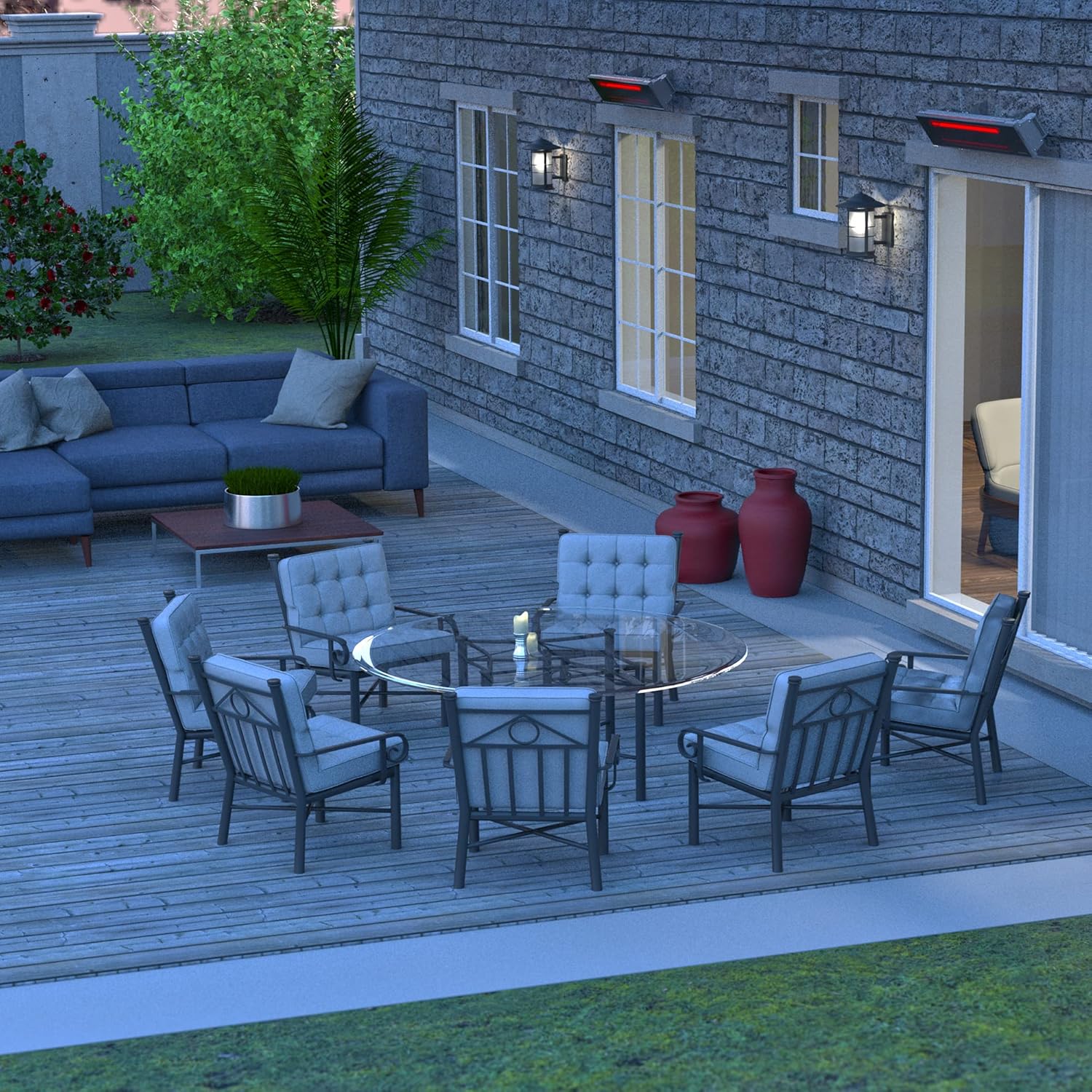 Dimplex Infrared Patio Heater, Weatherproof, Black, 2200W - Premium Radiant Heater for Indoor and Outdoor With Remote Control - Electric Outside Heater Perfect for Ceiling and Wall Mount Application