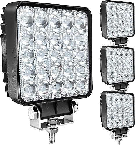 Miniatura 1 de SAN YOUNG Luces LED de trabajo para camión tractor, 75 W, 7000 lm, 12 V, 24 V, impermeable, 4 pulgadas, luces cuadradas para ATV, SUV, UTV, RV,
