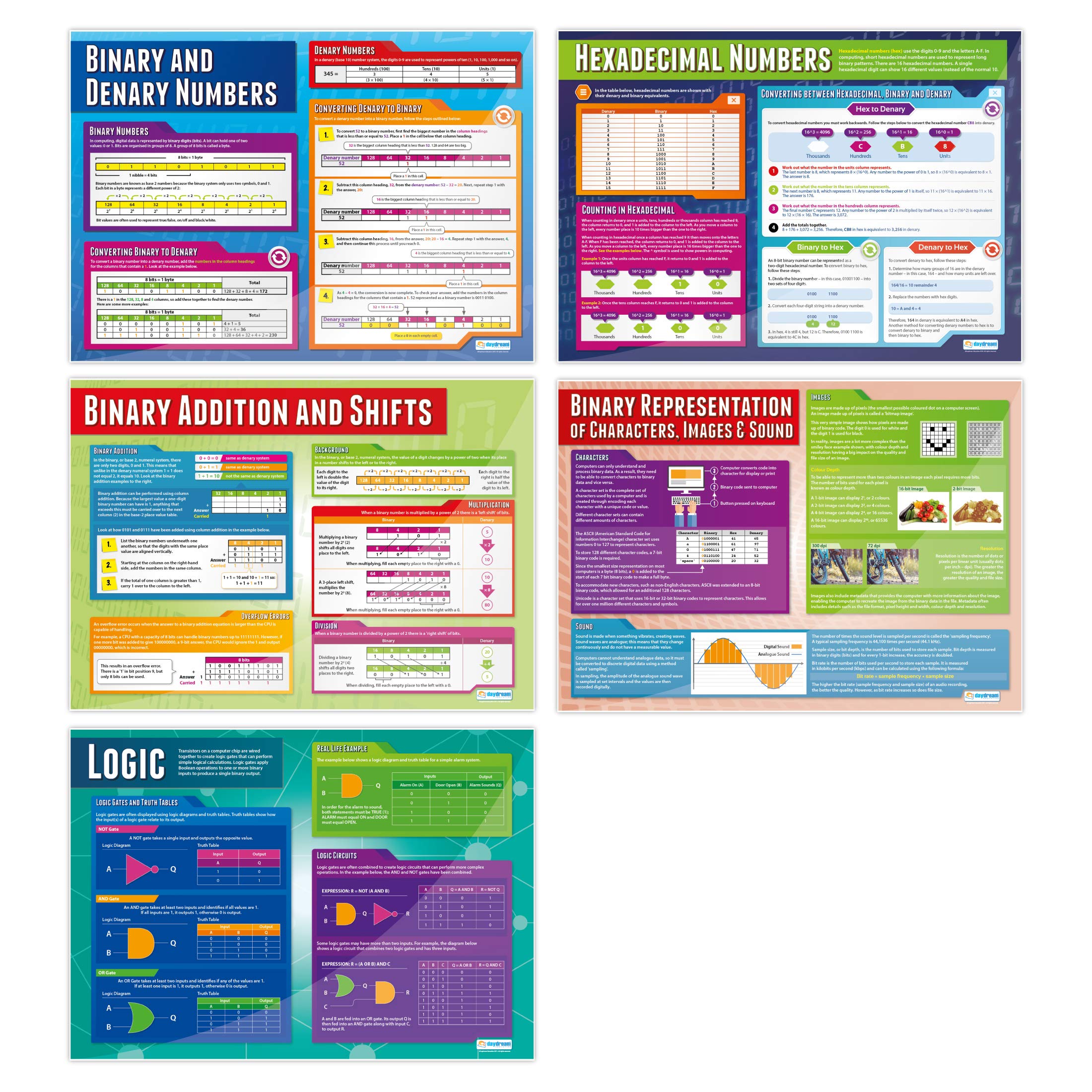 Buy Data Representation s - Set of 5 | Computer Science s | Laminated ...