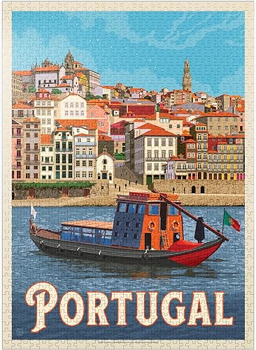 Miniatura 1 de MyPuzzle Portugal Oporto District, Póster Vintage - Rompecabezas premium de 1000 piezas para adultos