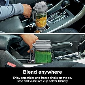 Ninja Blast Max, Portable Blender + Twist & Go, Personal Smoothie, Blend, Ice Crush, 3 Programs, Cordless, 22 oz removable Vessel, Dishwasher Safe, Leakproof, Silver, BC251SL