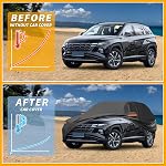 Car Cover Waterproof All Weather Sun Rain Protection Full Exterior Cover for Hyundai Tucson 190T-PU Black with Left Side Zippers