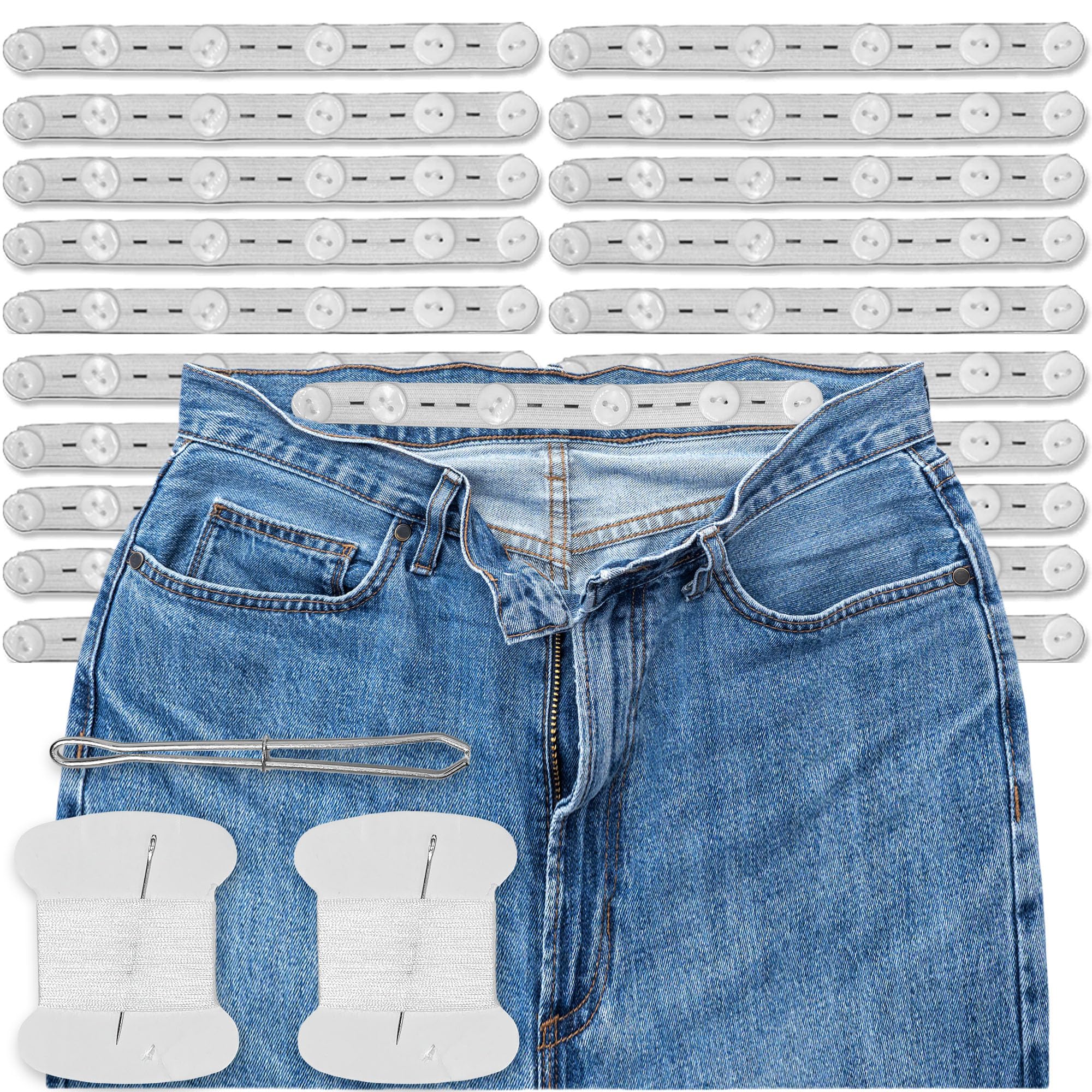 Aogigigio 20pcs Pant Waist Tightener - Waist Adjuster for Loose Jean Pants Button Tightener for Kids Women Men