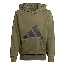 adidas Unisex – Bambini ESSENTIALS BIG LOGO HOODIE, Verde (Olive Strata, Black), 11-12 anni