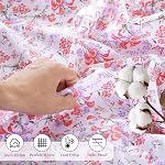 Viviland Floral 100% Feuilles de coton Twin, Fleur Rose Imprimé , Feuilles doux Percale, Refroidissement par Crisp, Ensemble simple de deux feuilles avec les paillettes d'angle, Poche profonde, Cozy Vintage Literie