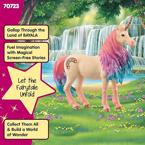 Miniatura 4 de Schleich Bayala - Figura de yegua de unicornio de malvavisco, juguete de unicornio rosa y azul para niñas y niños, figura de caballo de fantasía