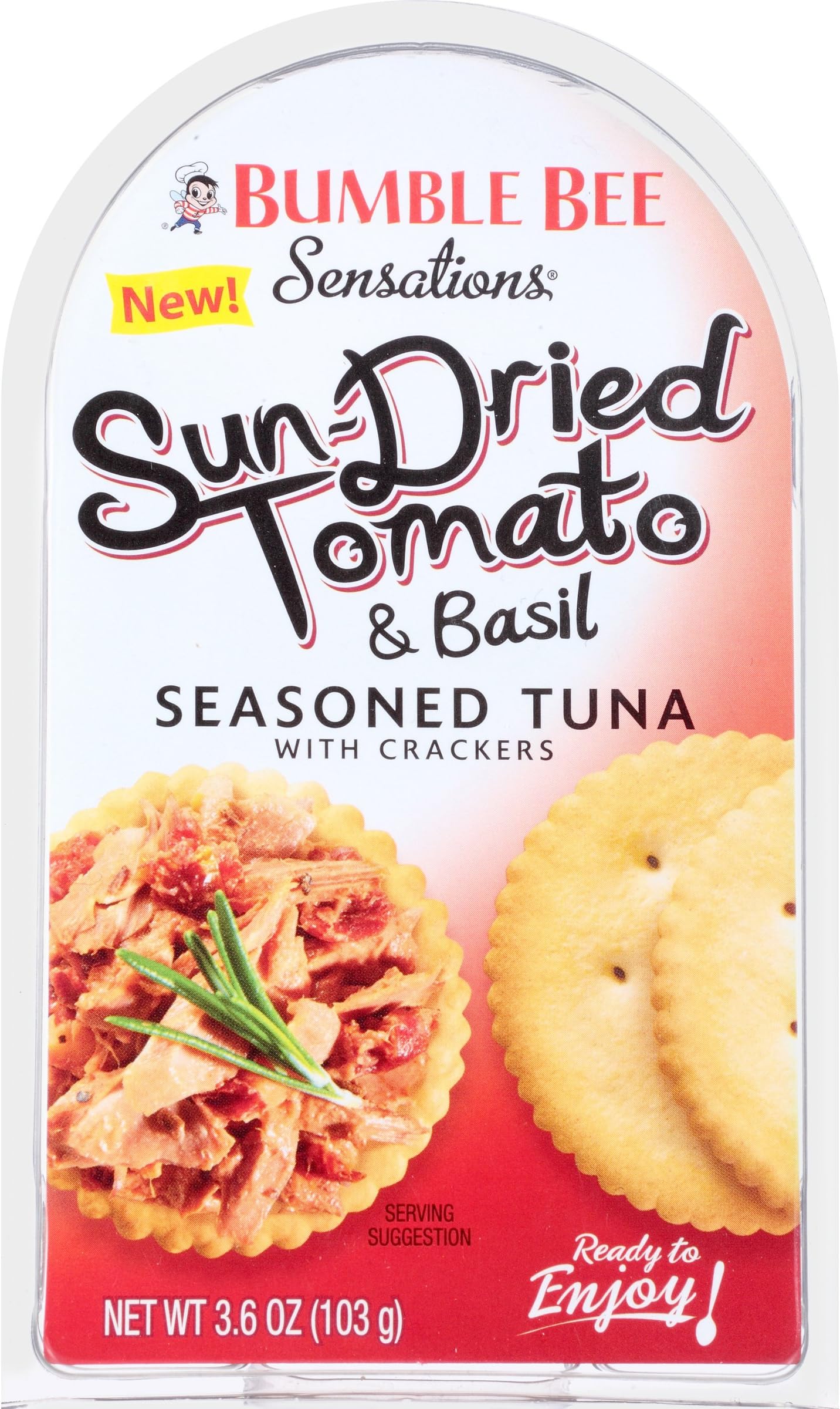 Bumble Bee Sensations Seasoned Tuna with Crackers, Sund- Dried Tomato and Basil, 3.6 Ounce