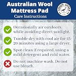DOWN UNDER Bedding Double Size Premium Australian Pure Sheep Wool Fleece Fitted Mattress Cover Pad with 15" Deep Pocket - Woolmark Certified Bed Topper Overlay - Breathable - All Season Underlay