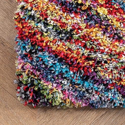 Miniatura 6 de nuLOOM Ardelle Swirl - Alfombra lanuda de 4 x 6, multicolor