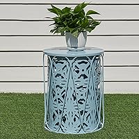 Vista 6 de Y&M Juego de 3 mesas auxiliares redondas de alta resistencia, mesa auxiliar, mesa auxiliar para uso multifuncional en interiores, taburete de jardín