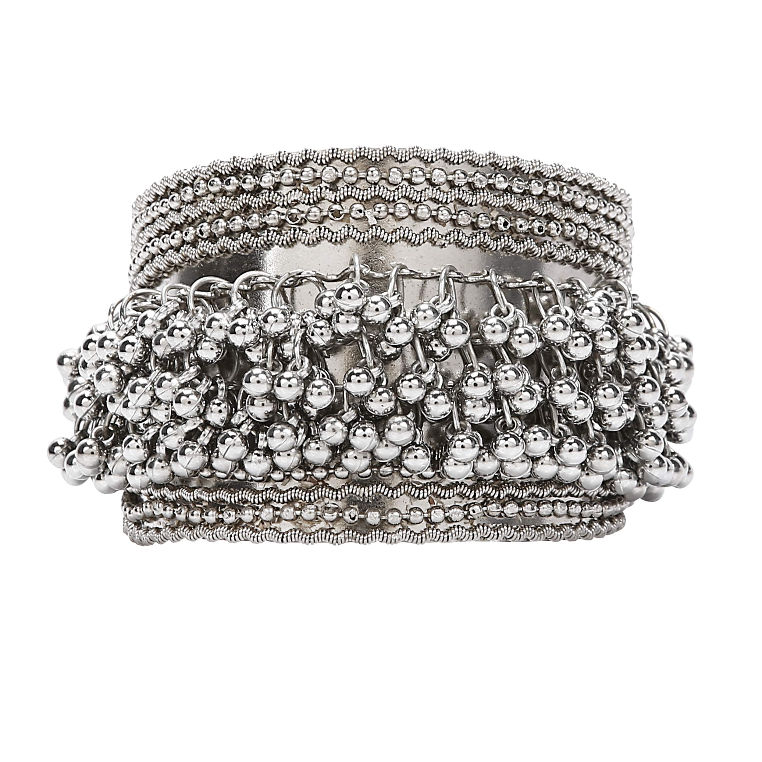 YouBella Bangles for Women Afghani Oxidised Silver Ghungroo Adjustable Bracelet for Women and Girls (B08N6YN496) Amazon Price History, Amazon Price Tracker
