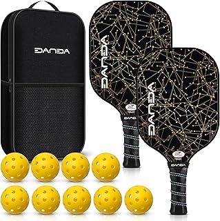 DANDA Pickleball Paddles, USAPA Approved Fibreglass Surface – with a Honeycomb Composite Core – Durable and Lightweight – ...