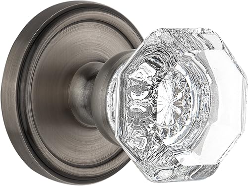 Grandeur 822126, roseta Georgetown de peltre antiguo con pomo de cristal Chambord